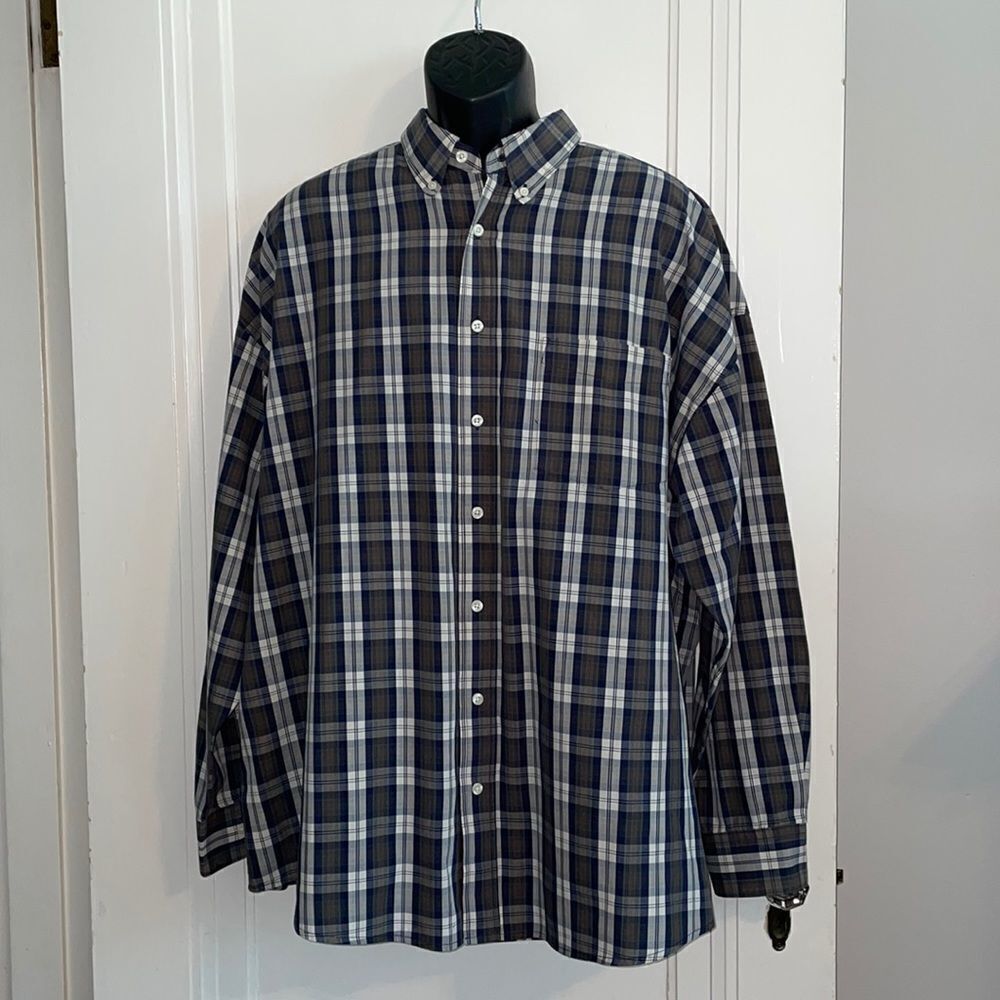 Saddlebred blue, green & cream plaid shirt